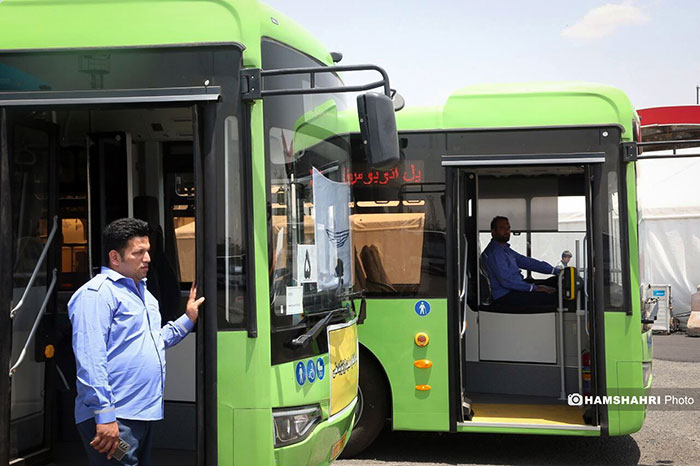 تصاویر رونمایی از ۱۰۰ اتوبوس جدید در پایتخت