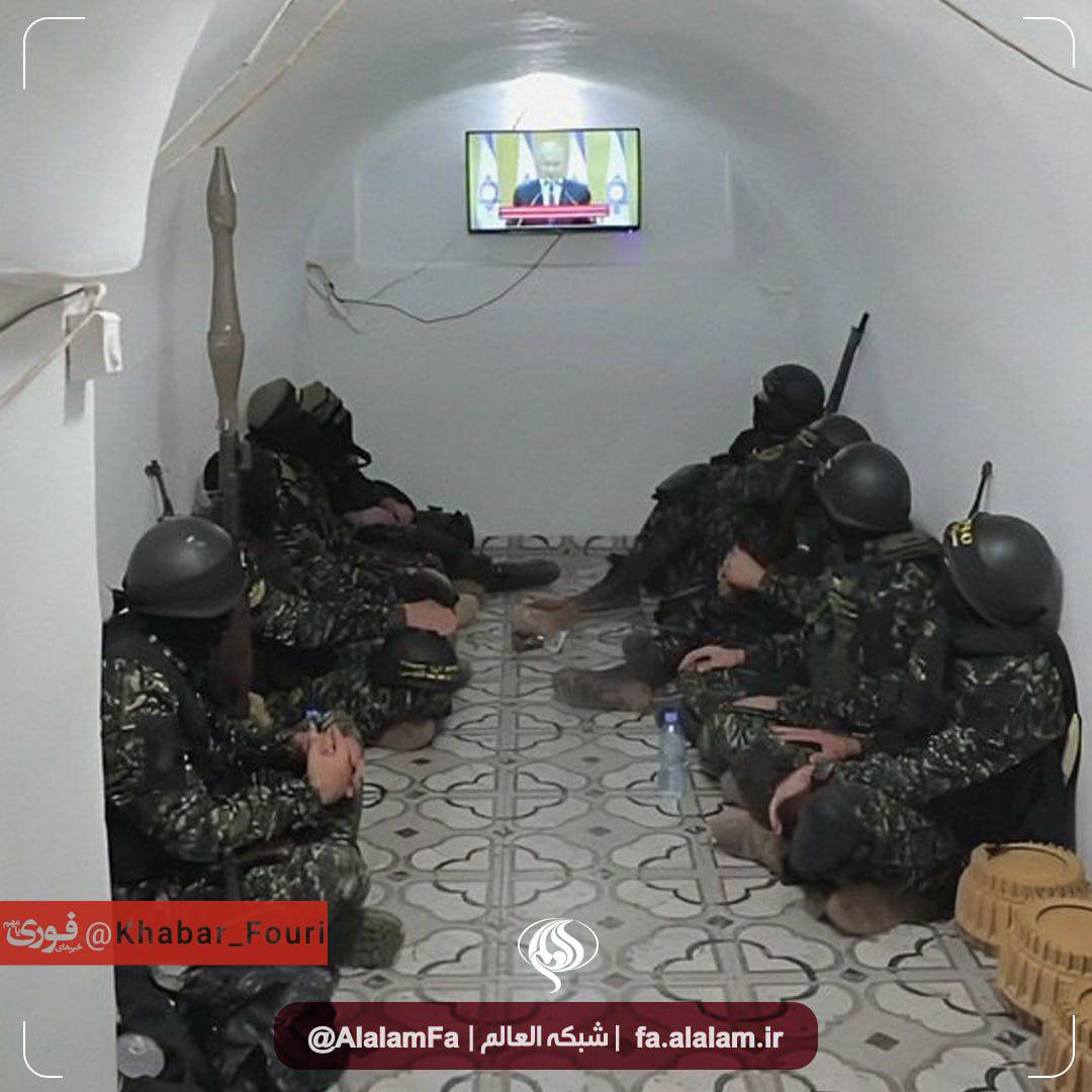 پخش نشست خبری نتانیاهو در تونل‌های زیرزمینی غزه
