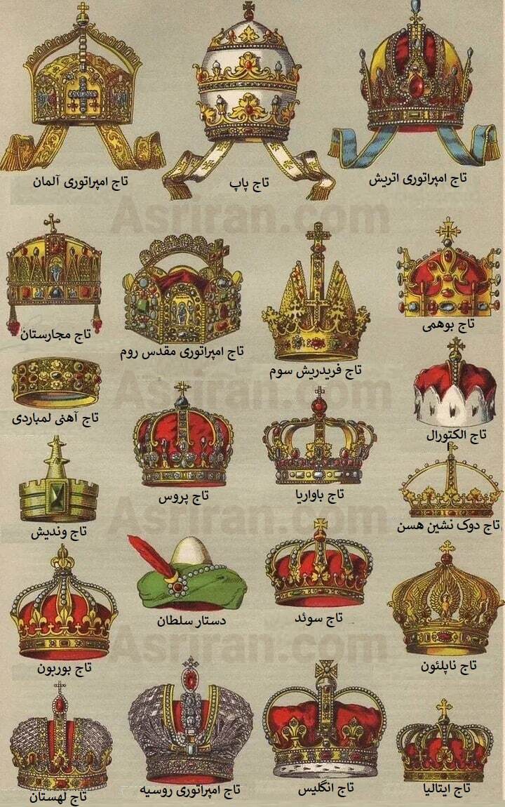 تصاویر تاج پادشاهی در دوره های مختلف تاریخی