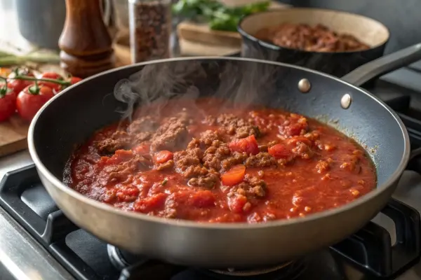 wide-saucepan-on-gas-stove-minced-beef-browning-