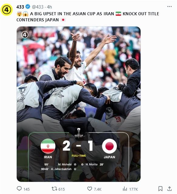واکنش رسانه‌های جهانی به پیروزی ایران برابر ژاپن