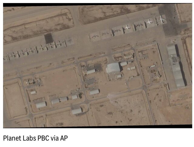 تصاویر ماهواره‌ای از تخریب پایگاه هوایی اسرائیل