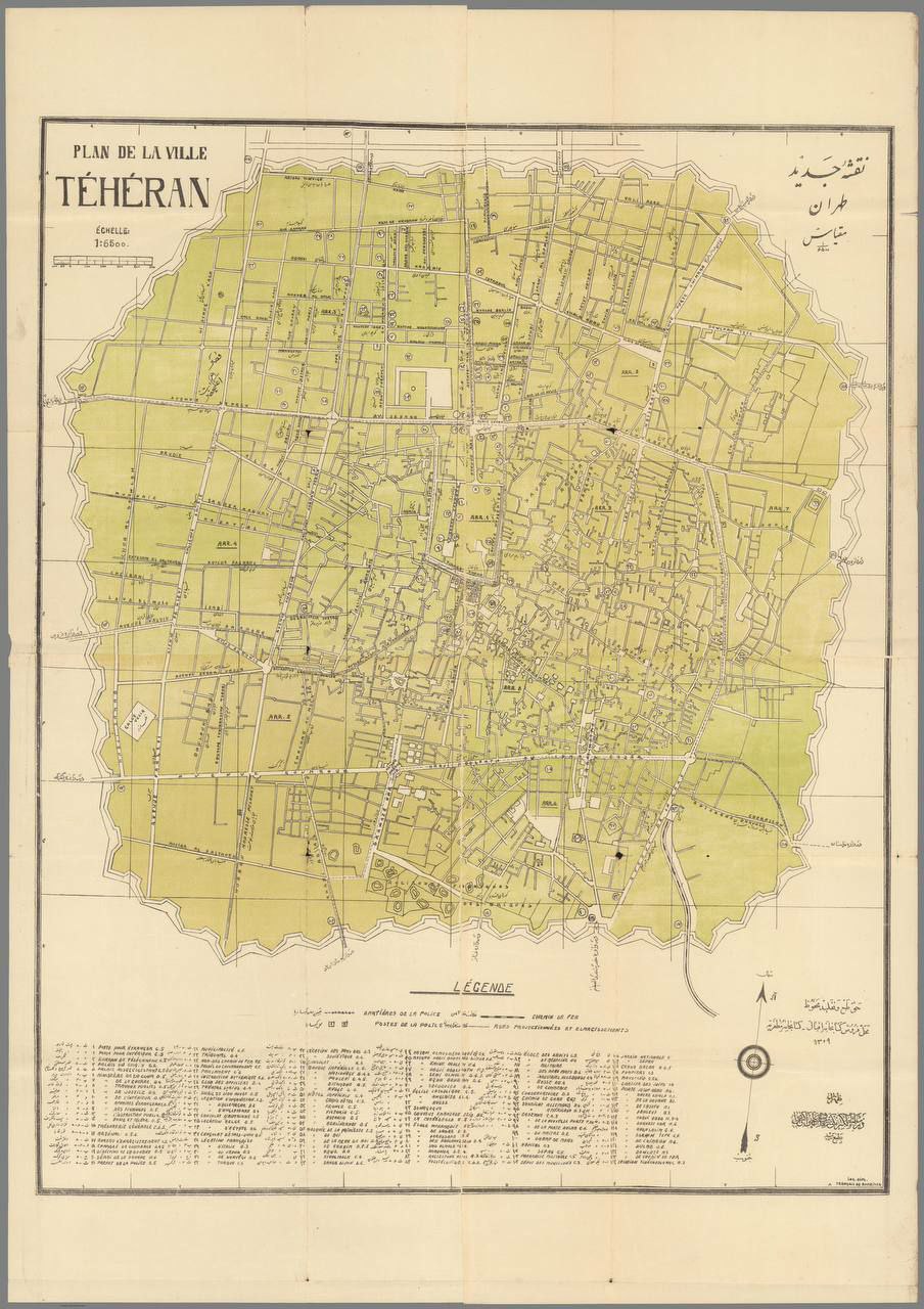 تصویر دیدنی از نقشه تهران در سال ۱۳۰۹