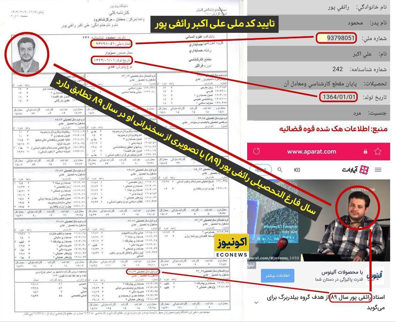 افشای مدرک تحصیلی رائفی‌پور جنجالی شد