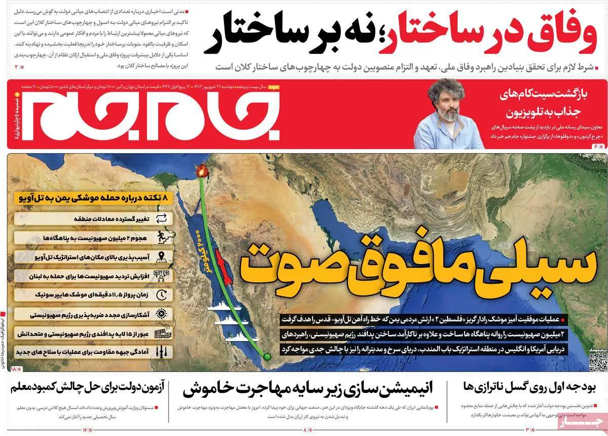 عناوین روزنامههای امروز