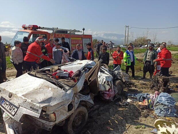 حادثه برخورد قطار با یک خودرو در مازندران