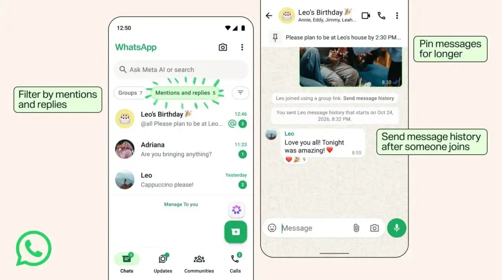 واتس‌اپ از 4 قابلیت جدید و کاربردی رونمایی کرد