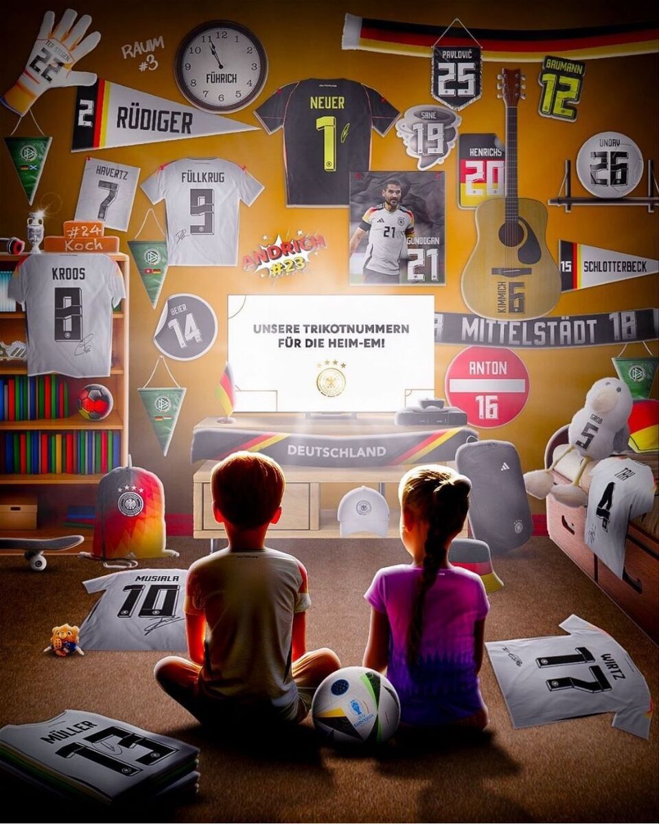 پوستر خلاقانه آلمانی‌ها برای رونمایی از شماره پیراهن بازیکنان