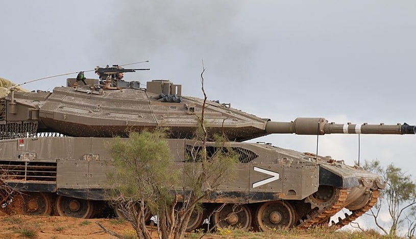 یک تانک مرکاوای اسرائیل با موشک هدف قرار گرفت