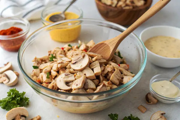 adding-mushroom-ingredients-chicjen-salad-mexican