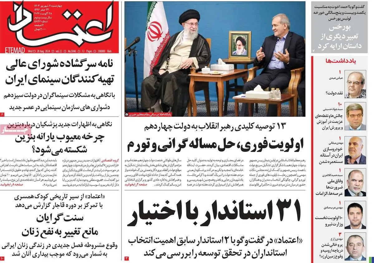 عناوین روزنامههای امروز