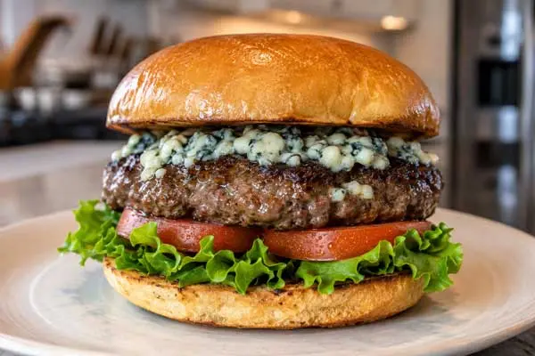 making-burger-blue-cheese