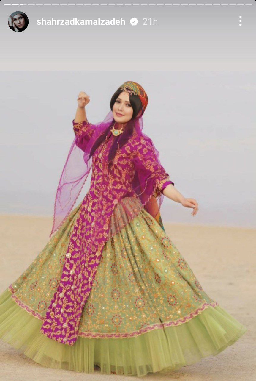 عکس دلبر بازیگر سریال گاندو با لباس محلی
