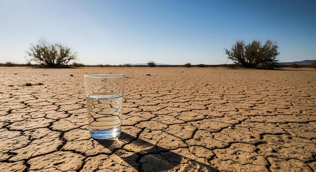glass-of-water-in-the-middle-of-a-dry-desert-photo