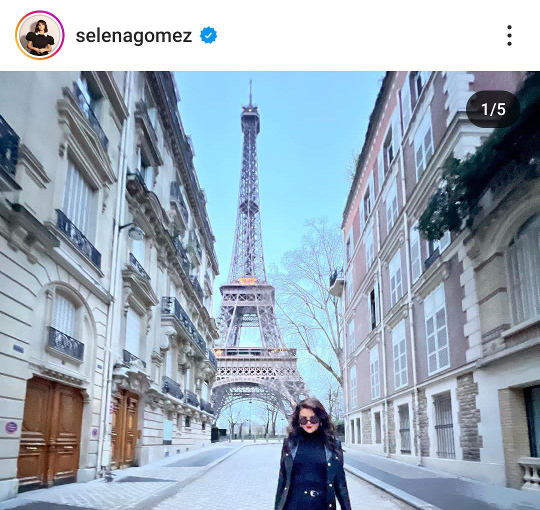 عکس جذاب سلنا گومز در کنار برج ایفل پاریس