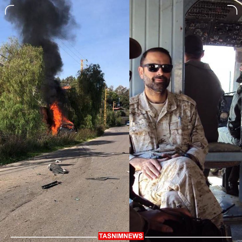 تصویری از خودروی مقام ارشد حزب‌الله بعد از ترور