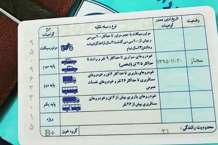 انواع-گواهینامه-رانندگی-اصلی