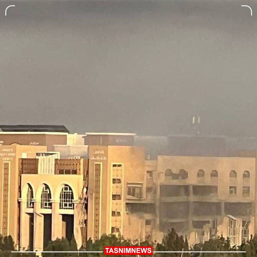 عکسی از حمله هوایی اسرائیل به دانشگاهی در غزه