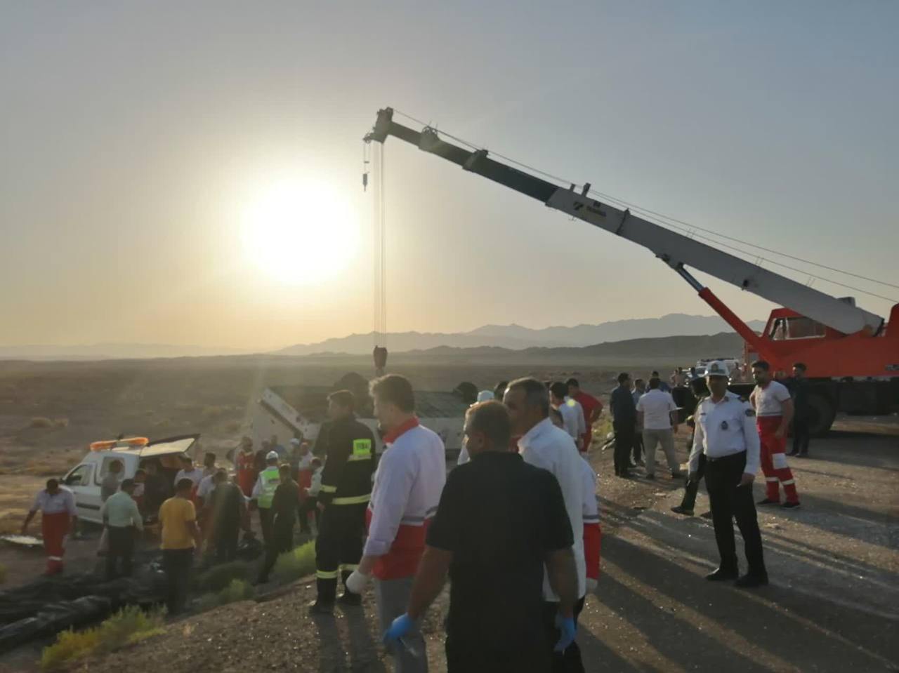 واژگونی مرگبار اتوبوس در جاده بوشهر به مشهد 