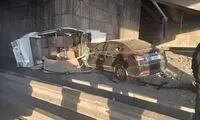 قابی از یک تصادف شدید در بزرگراه آزادگان
