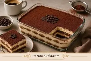 طرز تهیه کیک موکا یخچالی با کرم خامه‌ای و عطر قهوه