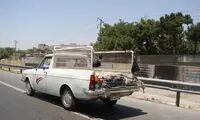 عکسی از نوشته خنده‌دار راننده وانت پشت ماشینش
