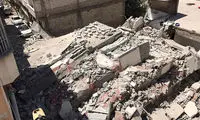 ریزش یک ساختمان ۲ طبقه در کوی علوی اهواز