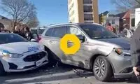 تصادف ماشین پلیس، شهر را بهم ریخت!
