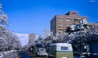 تصاویر خیابان‌های معروف تهران قدیم در روزهای برفی