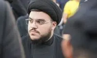 چهره غمگین پسرِ سیدحسن نصرالله در مراسم پدرش