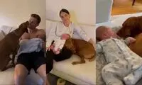 واکنش جالب سگ خانواده به دیدن نوزاد 3روزه