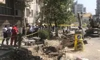 تصاویری از ترکیدگی لوله آب در میدان تجریش تهران