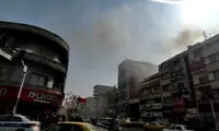 اولین تصاویر از آتش‌سوزی در خیابان طالقانی تهران