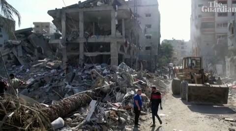 ویدئو آخرالزمانی از خان‌ یونس پس از بمباران اسرائیل