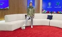 پاس فوتبالی خانم مجری به آقای مجری داخل استودیو!