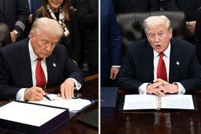 تلاش ترامپ برای پنهان کردن کبودی دست راست