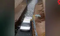 شیرجه عجیب یک خودروی سواری در کانال آب  