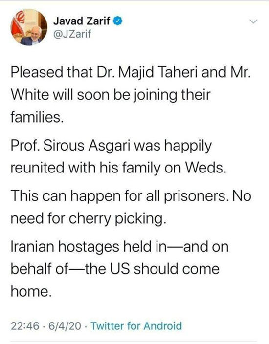 ظریف، تبادل زندانیان ایرانی و آمریکایی را تایید کرد