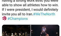 پیام احمدی‌نژاد برای قهرمان NBA