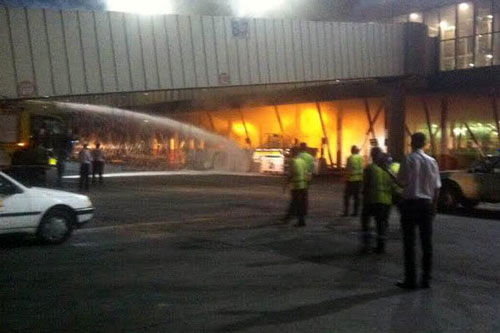 آتش سوزی در فرودگاه مهرآباد +عکس