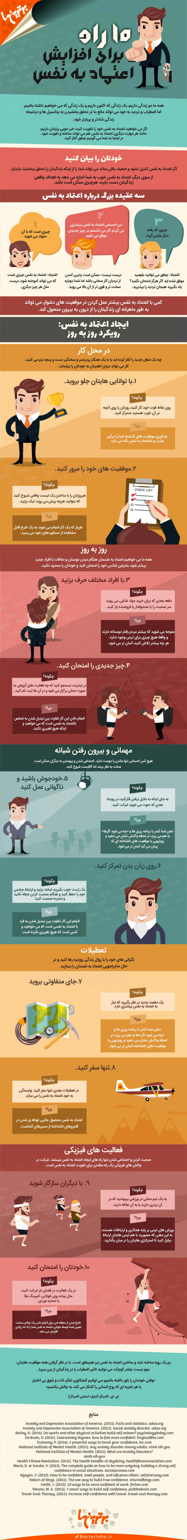 اینفوگرافی: ۱۰ راه برای افزایش اعتماد به نفس