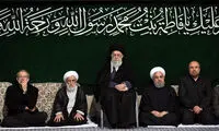 عزاداری روحانی و قالیباف در حسینیه امام (ره)