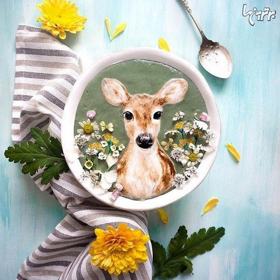 نقاشی های زیبا با موادخوراکی روی اسموتی