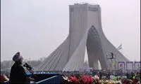 سخنرانی روحانی در جمع راهپیمایان 22 بهمن