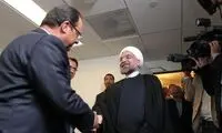 دیدار روحانی با رئیس جمهور فرانسه +عکس