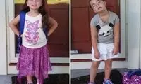 عکس های خنده دار بچه ها قبل و بعد از اولین روز مدرسه