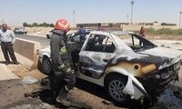 مرگ راننده در آتش سمند