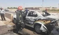مرگ راننده در آتش سمند