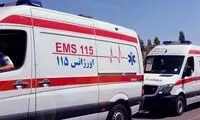 یک آمبولانس در اتوبان واژگون شد