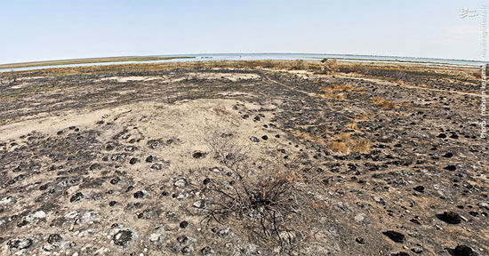 عکس: تنها جزیره ایرانی خزر، طعمه آتش